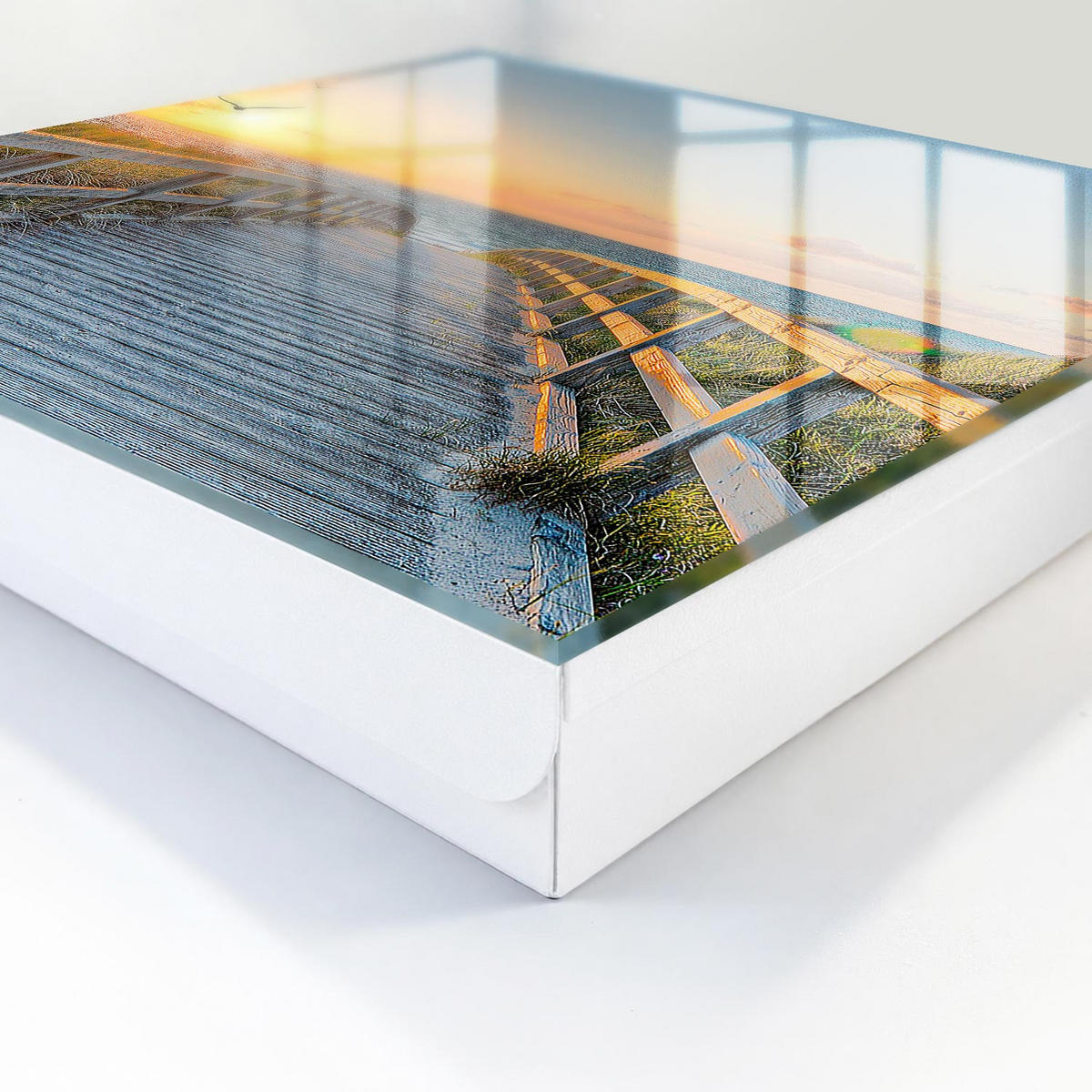 SCHLÜSSELBOX Weiß 30x30 cm – Türöffnung nach rechts - Ozeanpfad - Blau, Metall (30/30/5cm) - TULUP