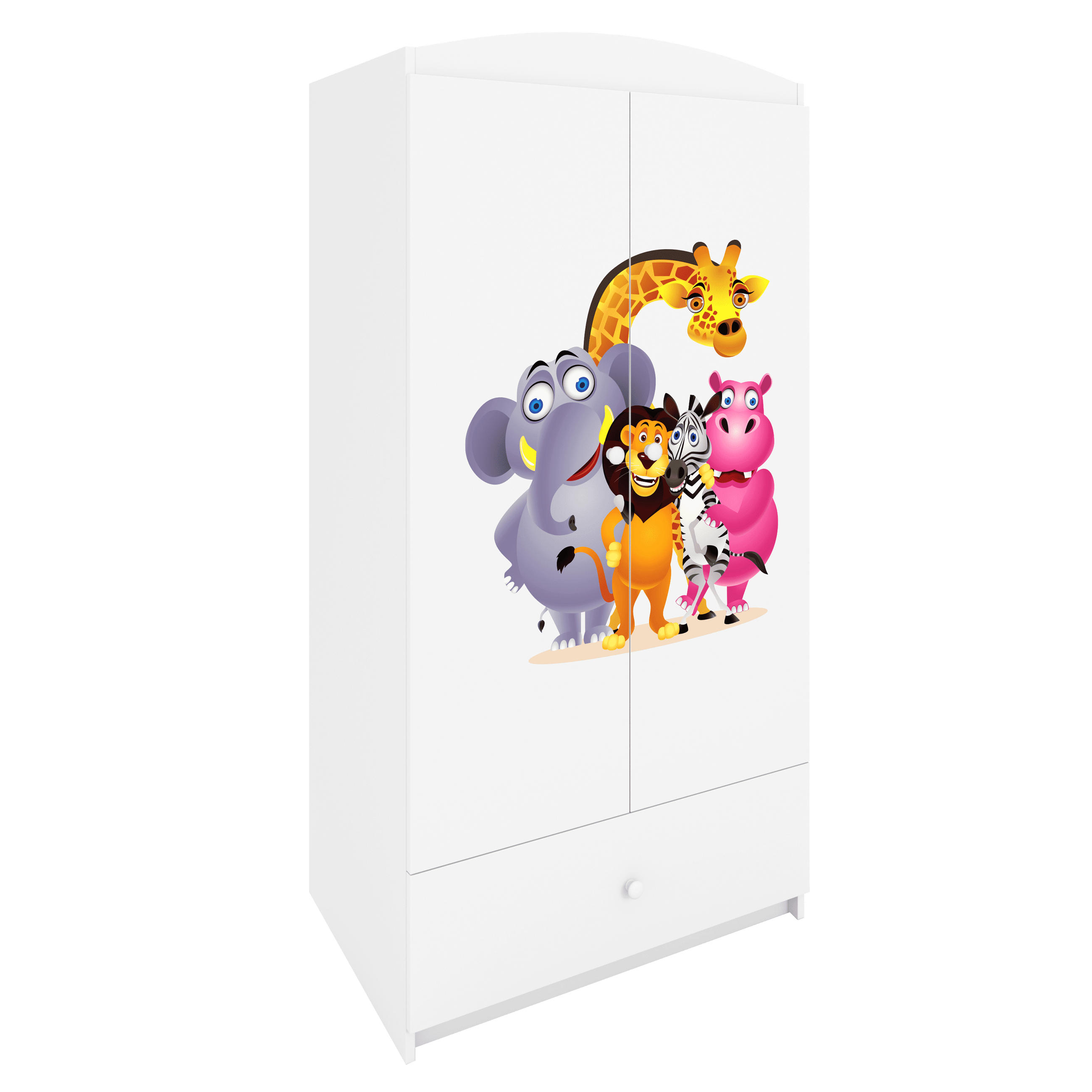 KINDERKLEIDERSCHRANK ZOO - Weiß, Holzwerkstoff (90/175/52cm) - RAUMHIRSCH FURNITURE