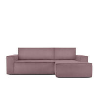 ECKSCHLAFSOFA-RECHTS NAPI in Pet Friendly Cord-Stoff, hellviolett - Violett/Schwarz, Textil (262/148cm) - KONSIMO®