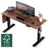SCHREIBTISCH höhenverstellbar 70 - 120 cm - Schwarz/Braun, Holz/Metall (120/60/69cm) - HOMAVO