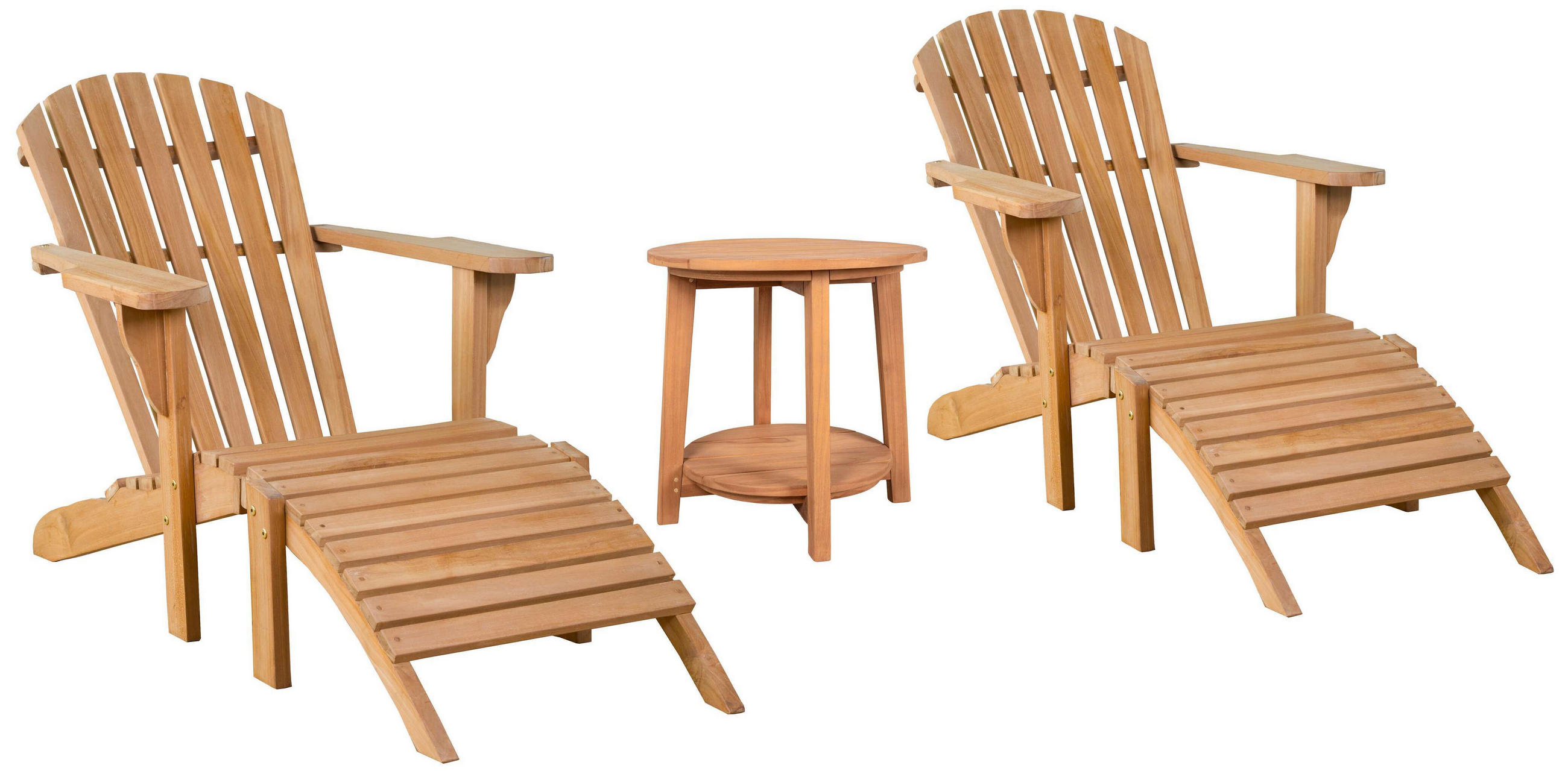 GARTENMÖBEL-SET Montreal und Milton - Naturfarben, Holz - Mr. Deko