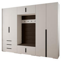 GARDEROBEN-SET 236,7/300/47 - Schwarz/Weiß, Holz/Kunststoff (300/236.7/47cm) - Abiks Möbel