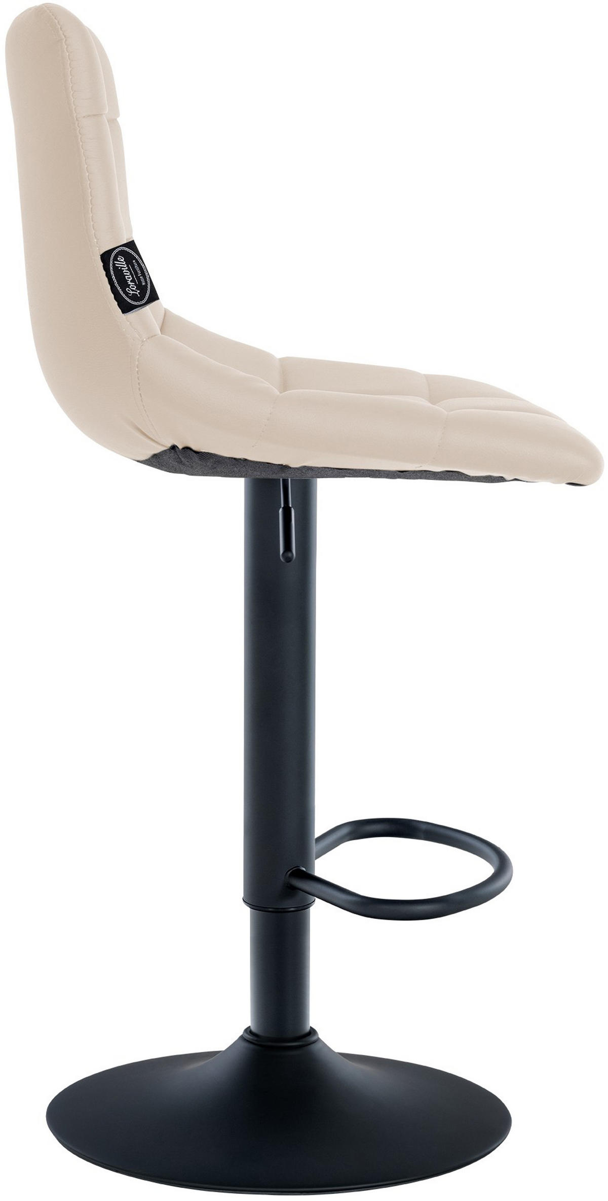 BARHOCKER 2er Set James Kunstleder schwarz creme - Schwarz/Naturfarben, Kunststoff/Metall (43/108.5/46.5cm) - TPFLiving