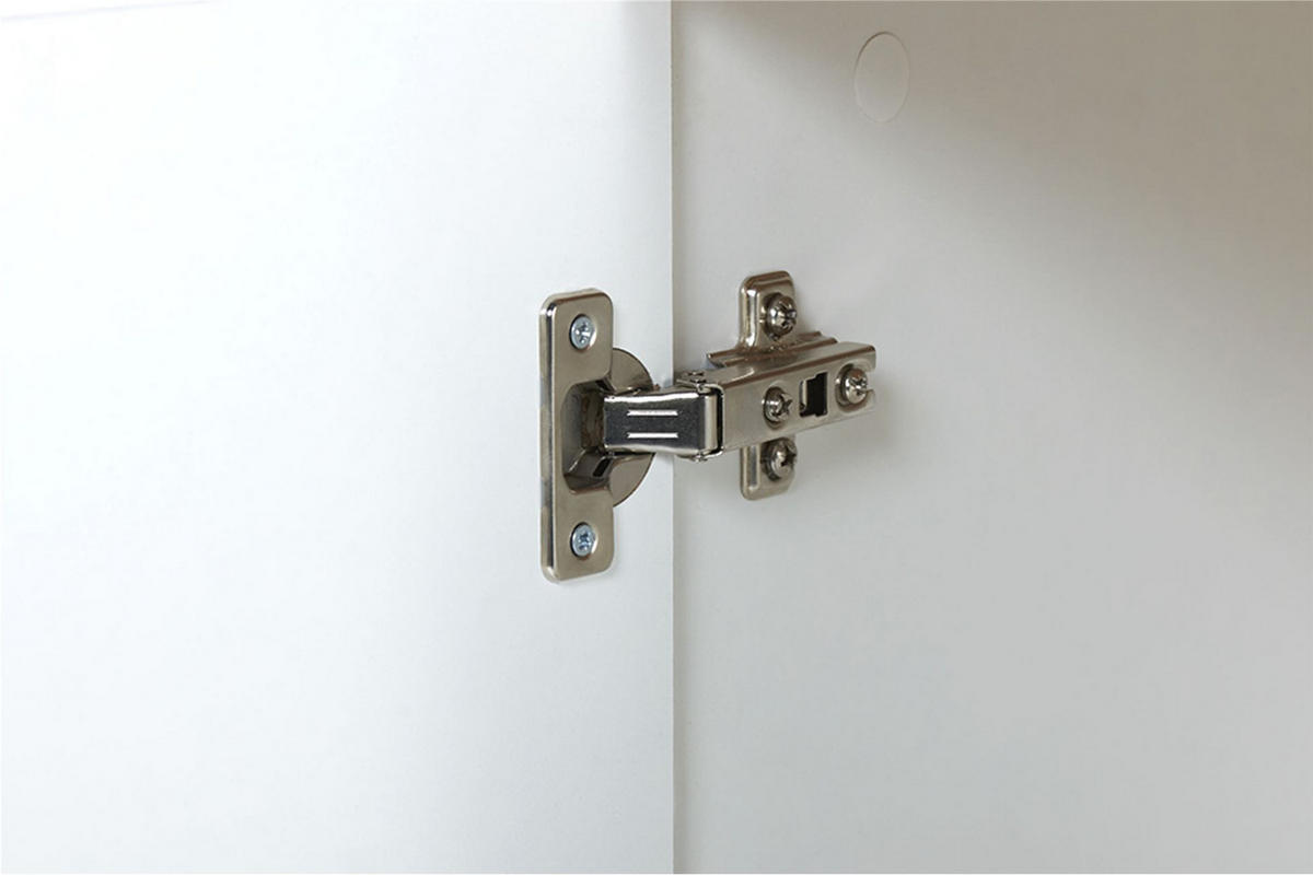 KOMBIKOMMODE FRISK 2 Türen und 4 Schubladen, weiß - Weiß, Eichenholz/Holzwerkstoff (150/81/46cm) - KONSIMO®