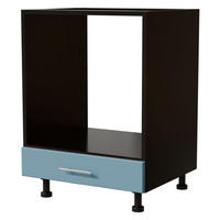 HERDUMBAUSCHRANK Bari D11K/60 Schwarz / RAL 5024 pastellblau 60 / 50 / 82cm - Blau/Schwarz, Holz/Holzwerkstoff (60/82/50cm) - Feldmann-Wohnen