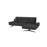 ECKSOFA Loris Schwarz Samt - Ottomane rechts - Schwarz, Holz/Textil (294/175cm) - S-Style Möbel