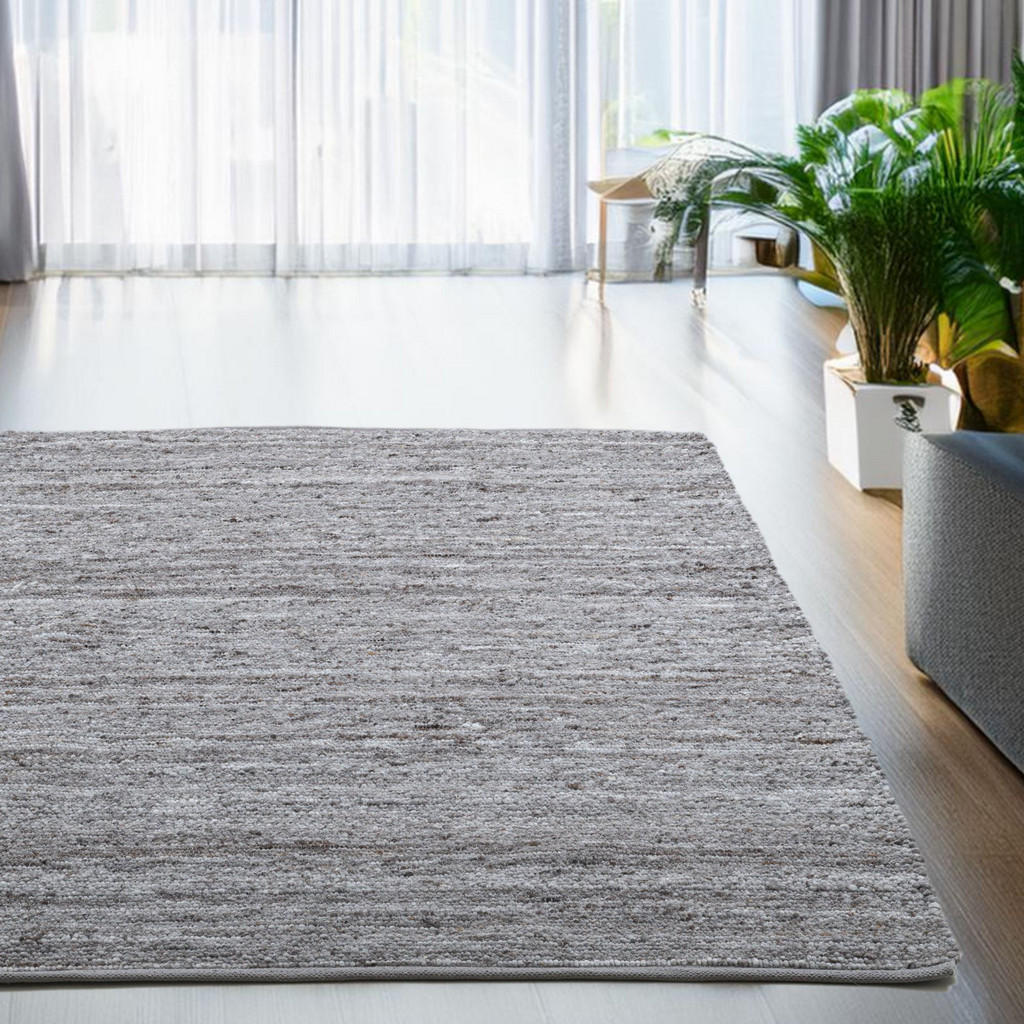 Thumbnail - Rug and Roll Handwebeteppich, Dunkelgrau, Textil, Uni, Rechteckig, 70x140 cm, antistatisch, Teppiche & Böden, Teppiche, ...