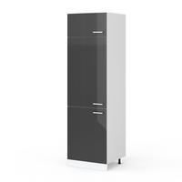 KÜHLUMBAUSCHRANK R-Line Anthrazit Hochglanz 60 cm - Schwarz Hochglanz/Anthrazit, Holzwerkstoff (60/206.8/57.2cm) - Vicco