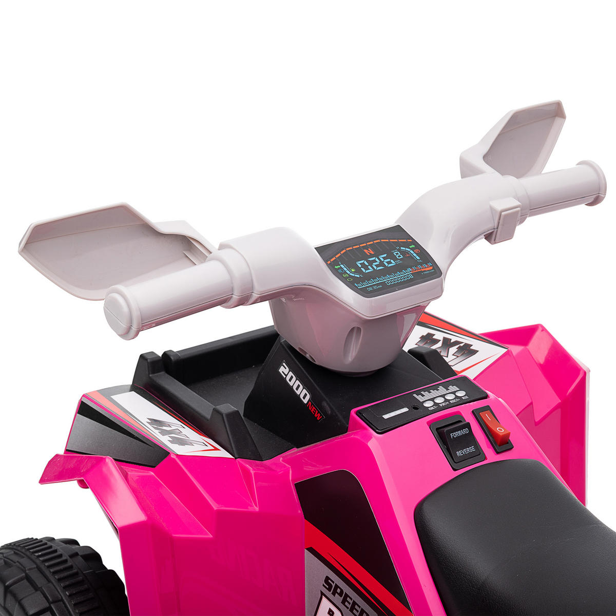 MINI ELEKTRO-QUAD KINDER, Blau/Rosa/Weiß, Kunststoff+ Metall - Rosa, Metall (70/41.5/48.5cm) - HOMCOM