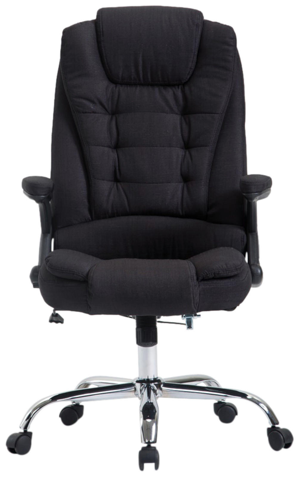 CHEFSESSEL Stoff Schwarz - Chromfarben/Schwarz, Textil/Metall (69.5/113/78cm) - CLP