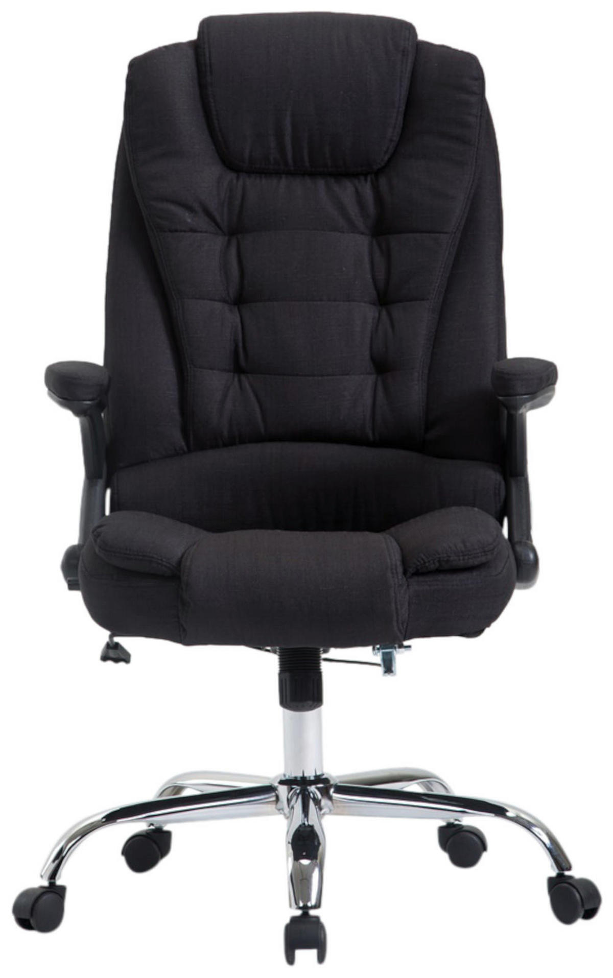 CHEFSESSEL Stoff schwarz - Chromfarben/Schwarz, Textil/Metall (69.5/113/78cm) - CLP