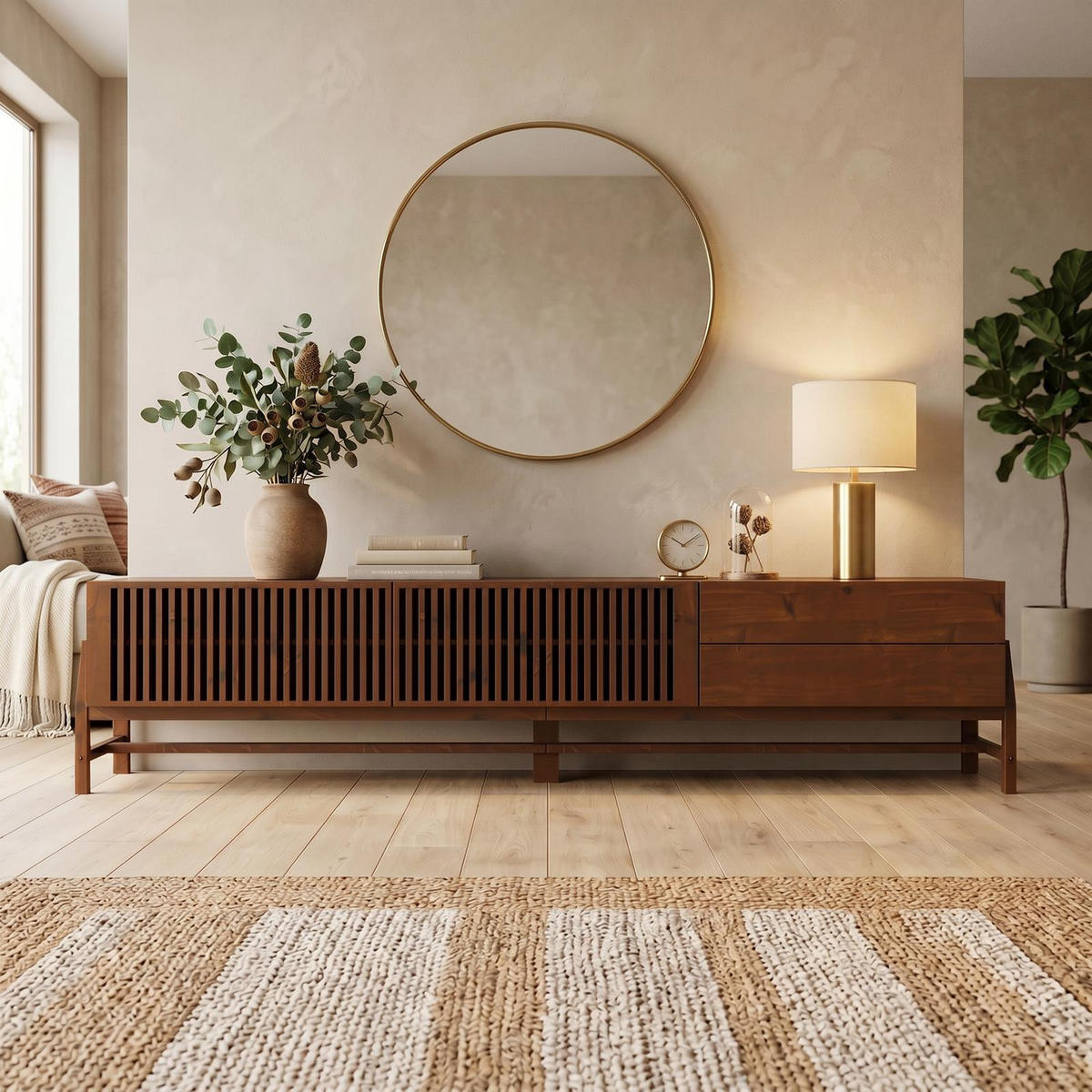 LOWBOARD ADAMO Kastanie - Kastanienfarben, Holz (225/53/41cm) - IDIMEX