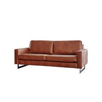 SOFA VILNIUS Braun Kunstleder - Dunkelbraun/Schwarz, Textil (166/85/99cm) - KAWOLA