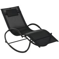 GARTENLIEGE DE-06968 inkl. Kopfstütze, bis 120 kg Schwarz - Schwarz, Textil/Metall (61/88/155cm) - ComfortXL