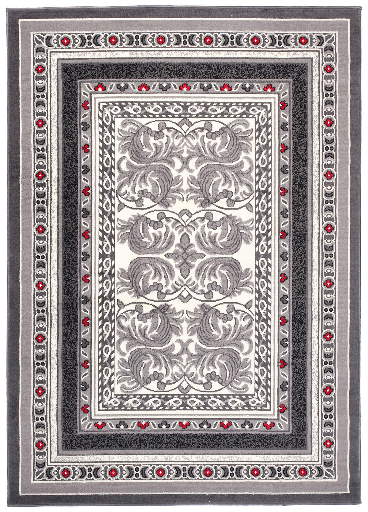 Tapiso Teppich Dunkelgrau, Rot 140x200 cm