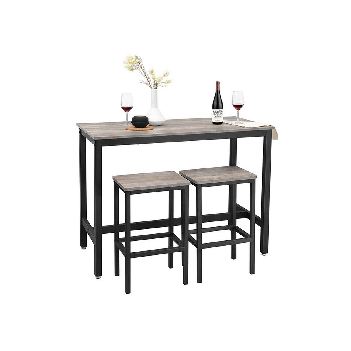 BARTISCH - Schwarz, Holzwerkstoff (60/90/120cm) - Hansiro