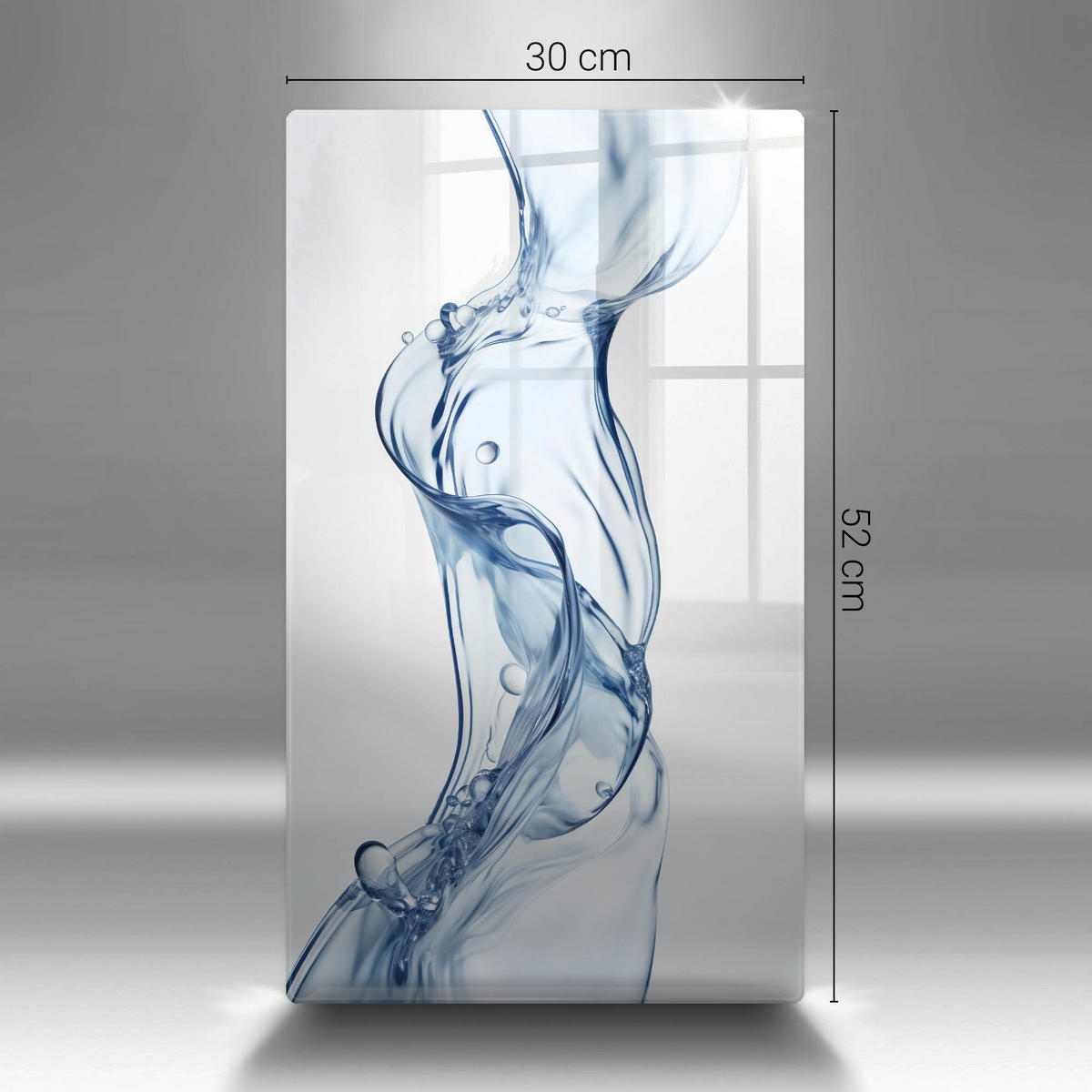 GLASPLATTE 30x52 cm Reines Wasser - Pastellblau, Glas (30/52cm) - Wallfluent