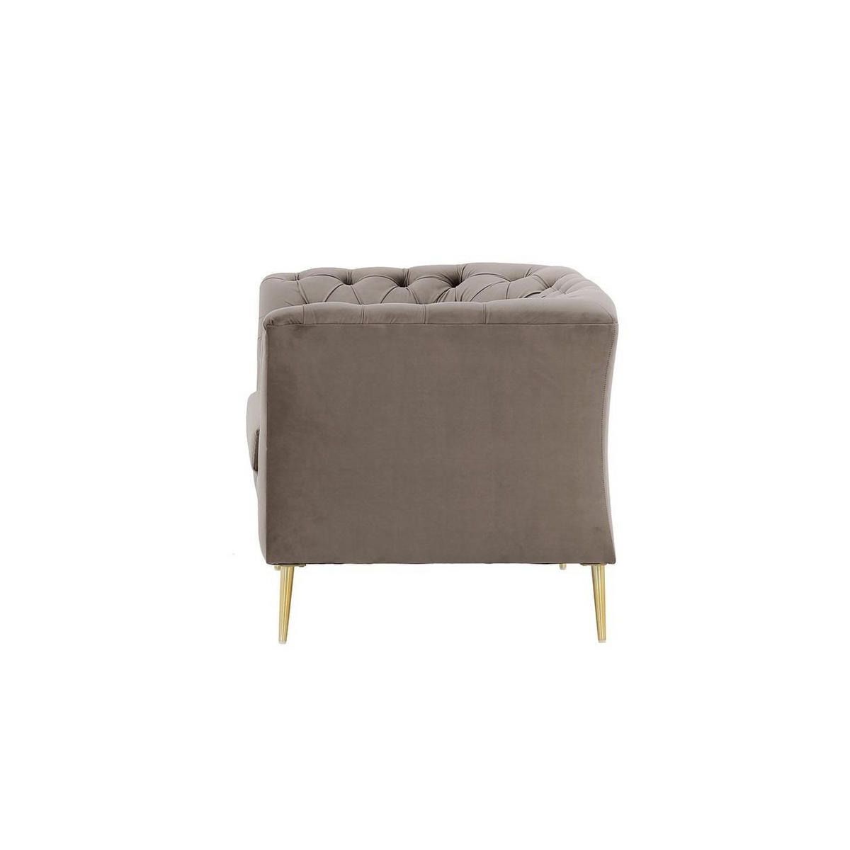SESSEL Chesterfield Modern-Velluto 17 - Braun, Holz/Textil (106/74/80cm)