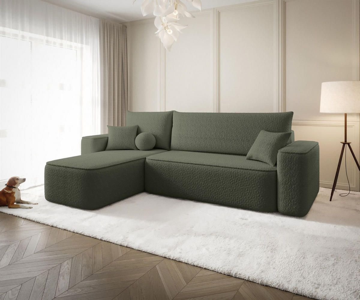 ECKSOFA Agepo Stoff Quelle - Grün, Holzwerkstoff/Textil (250/150cm) - Fun Möbel