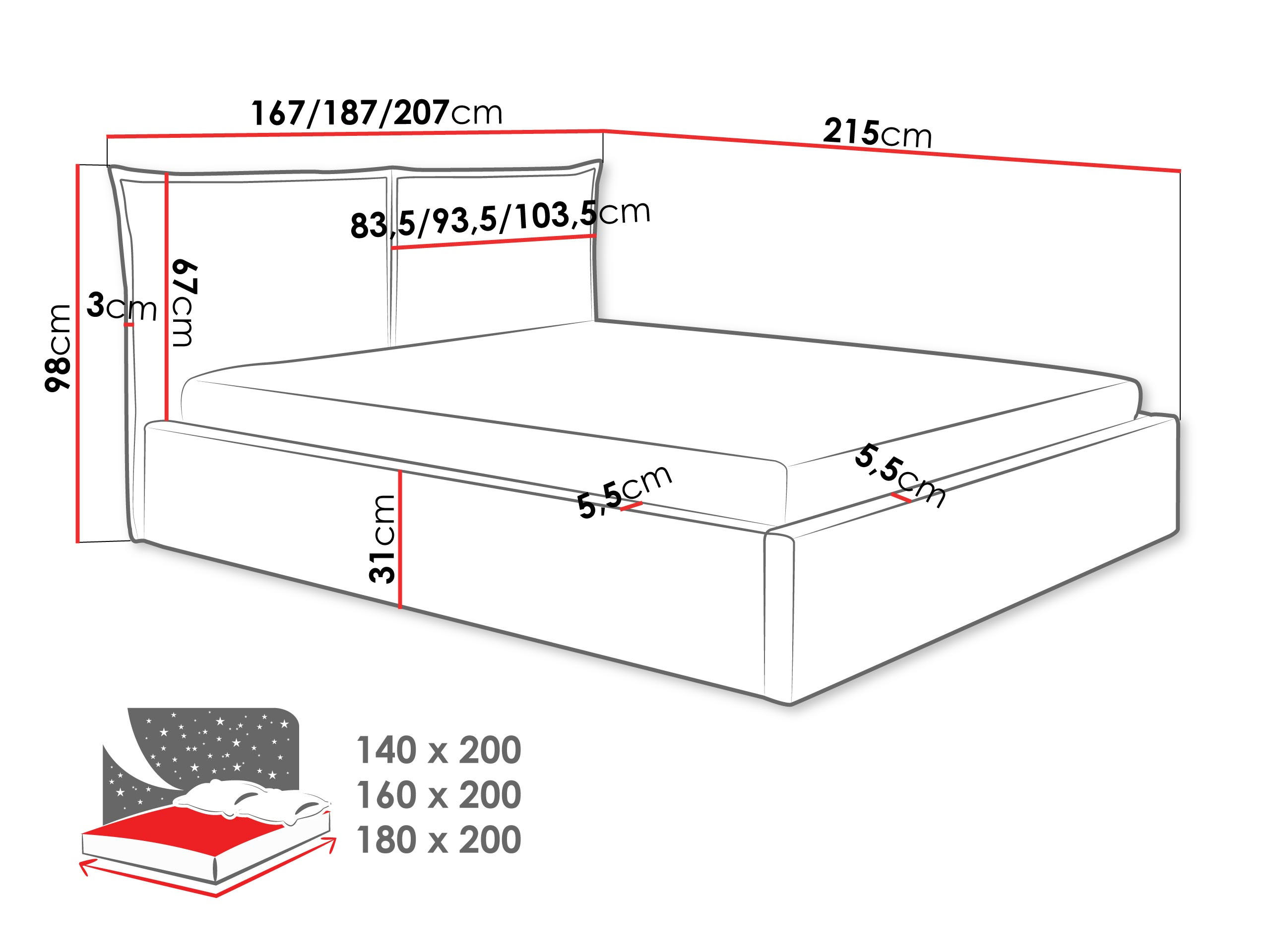 Thumbnail - Mirjan24 Polsterbett, Olivgrün, Textil, Rechteckig, 160x200 cm, Schlafzimmer, Betten, Polsterbetten