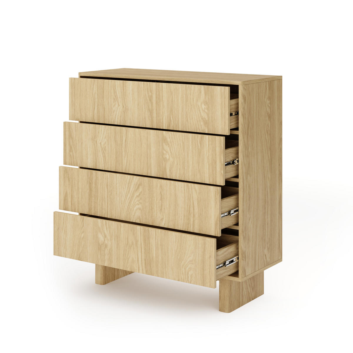 KOMMODE: geölte Eiche, 93,5 x 103,5 x 38,1 cm - Eichefarben, Holzwerkstoff (93.5/103.5/38.1cm) - 3XE LIVING