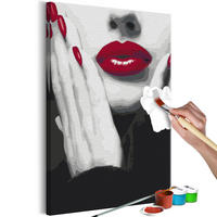 MALEN NACH ZAHLEN 40/50 cm - Rot/Schwarz, Textil (1.4/50cm) - KUNSTLOFT