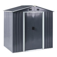 CASĂ PENTRU UNELTE 194 cm 118 cm gri grafit Cirella - alb/grafit, metal (194/184/118cm) - Beliani