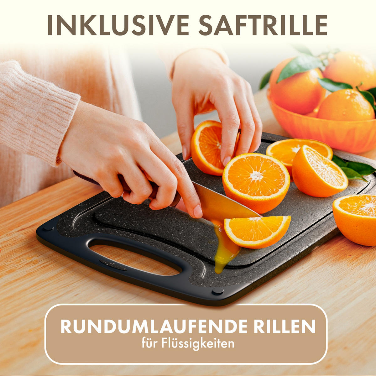 SCHNEIDEBRETT 3er Set Schwarz - Schwarz, Kunststoff (25/0.75cm) - Blumtal