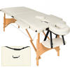 MASSAGELIEGE 2 Zonen Freddi,210 x 95 x 84 cm,beige - Beige, Holz (61/62/185cm) - tectake