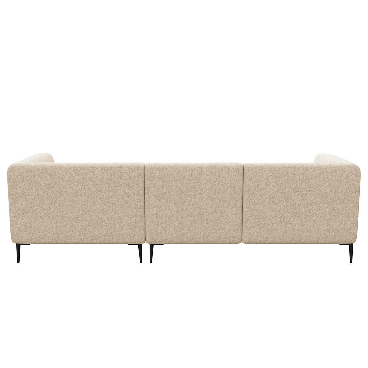 2,5-SITZER ECKSOFA mit Longchair - Beige/Schwarz, Textil/Metall (271/148cm) - home24