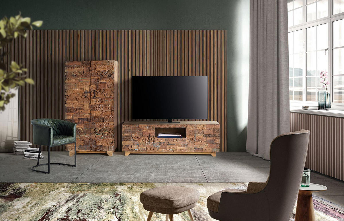 TV-SCHRANK aus recyceltem Mangoholz - Braun, Holz (180/60/50cm) - Giner y Colomer