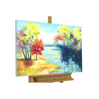 RUČNO SLIKANA AKRILNA SLIKA, 90/60 CM - višebojno, tekstil/drvo (90/60cm) - KUNSTLOFT