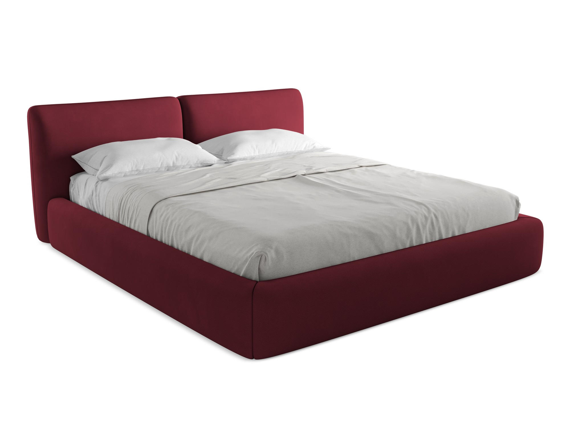 POLSTERBETT mit Bettkasten und Lattenrost 200x228 Rot - Rot/Weinrot, Kunststoff/Textil (180/200cm) - Makamii