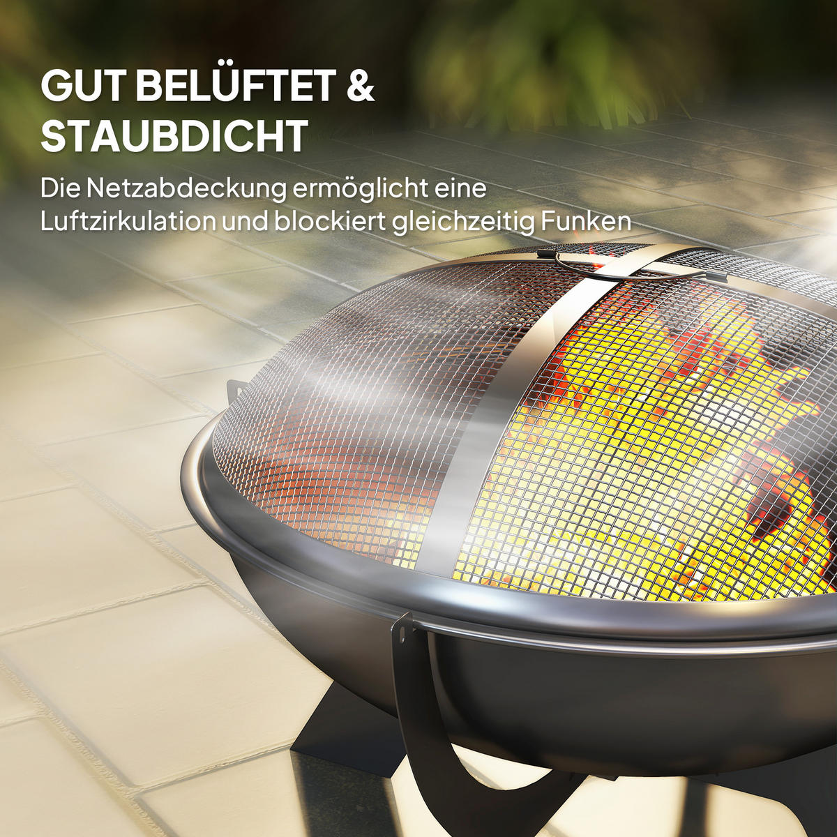 Feuerschale Metall Schwarz - Schwarz, Metall (54/39/54cm) - Outsunny