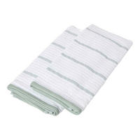 KÜCHENHANDTUCH 2er-Set, 100% Baumwolle gestreift - Grün, Textil (50/70cm) - Homescapes