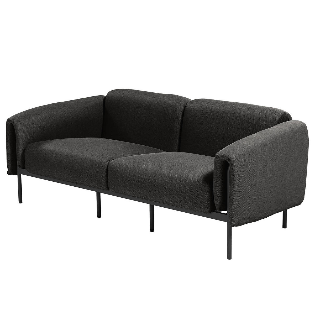 2-SITZER OUTDOOR-SOFA - Schwarz, Textil/Metall (184/70/98cm) - home24