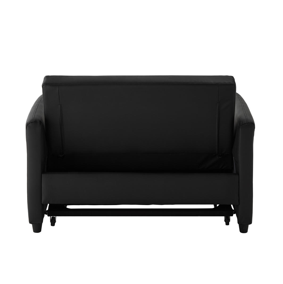 ROZKLÁDACÍ pohovka 156/100 cm antická černá z pěny a polyuretanu s polohovatelnou opěrkou - černá, plast (122/82/83cm) - OKWISH