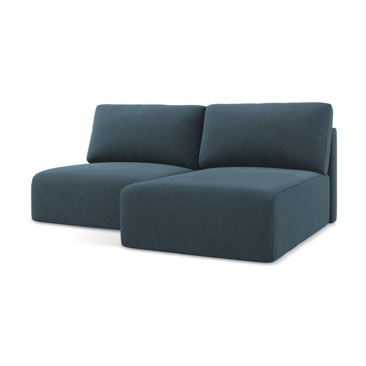 ECKSOFA mit Schlaffunktion rechts Strukturstoff Stoff Blau - Blau/Pink, Kunststoff/Textil (210/149cm) - LaMiaSofa