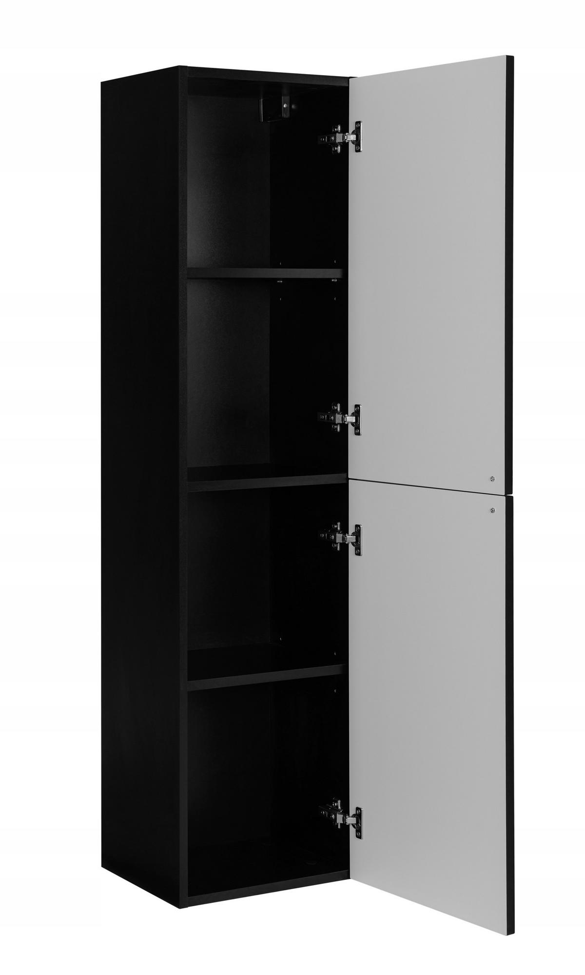 WASCHBECKUNTERSCHRANK + HÄNGESÄULE GUSTO 60cm Matt schwarz - Schwarz, Holzwerkstoff (60/58/46cm) - Rodan