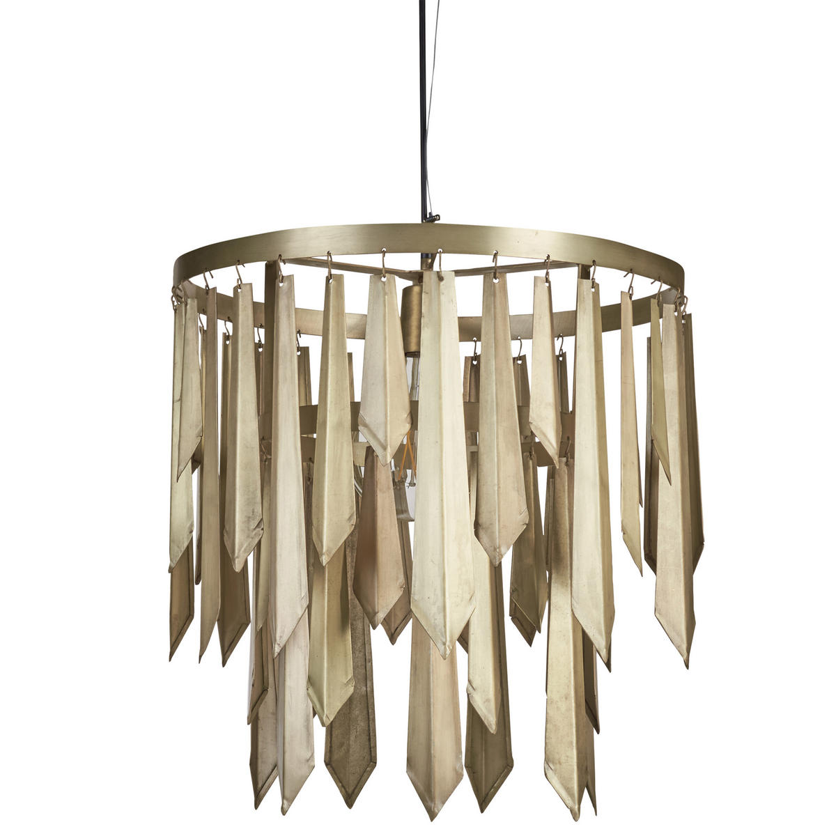 HÄNGELEUCHTE Chambal 45/45/167 cm - Messingfarben, Metall (45/45/167cm) - Beliani