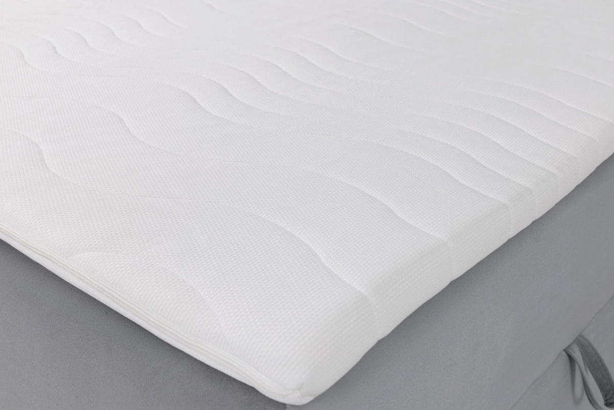 BOXBETT Daissy Grau Samt 180x200 cm - Grau, Textil (180/200cm) - Selsey