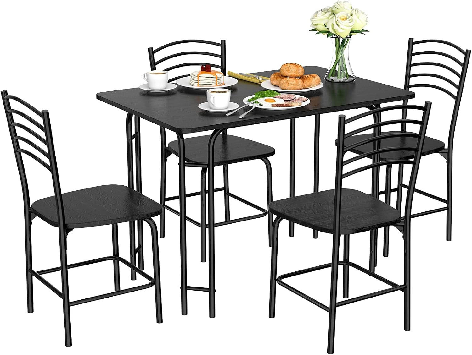 Costway Essgruppe Schwarz 46.5x85.5x41 cm