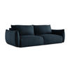 3-SITZER SOFA mit Schlaffunktion Strukturstoff Blau - Blau/Schwarz, Holzwerkstoff/Kunststoff (230/90/105cm) - LaMiaSofa