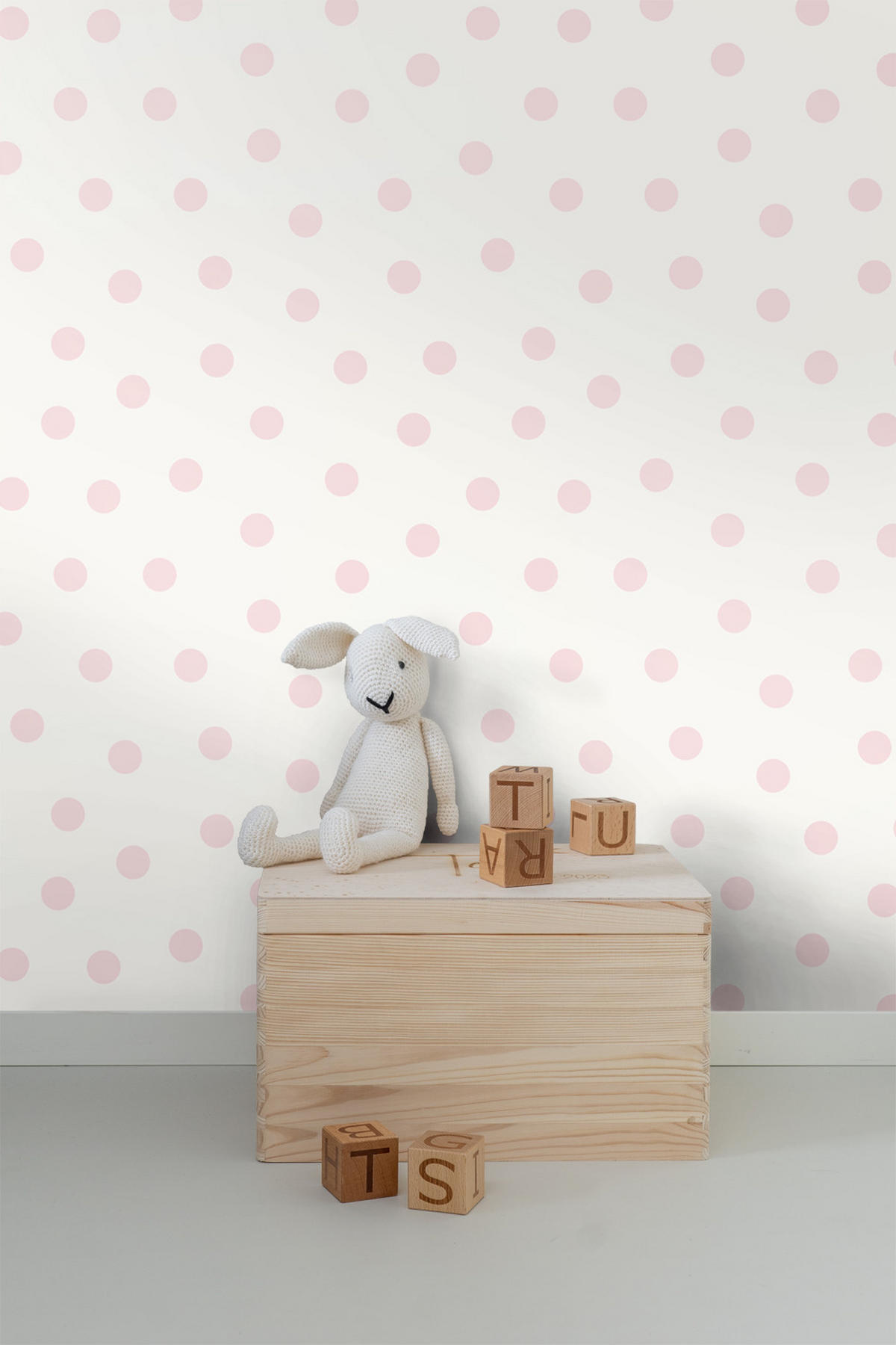 TAPETE Punkte 53 cm x 10.05 m - Pink, Papier (53/0.1cm) - Origin Wallcoverings