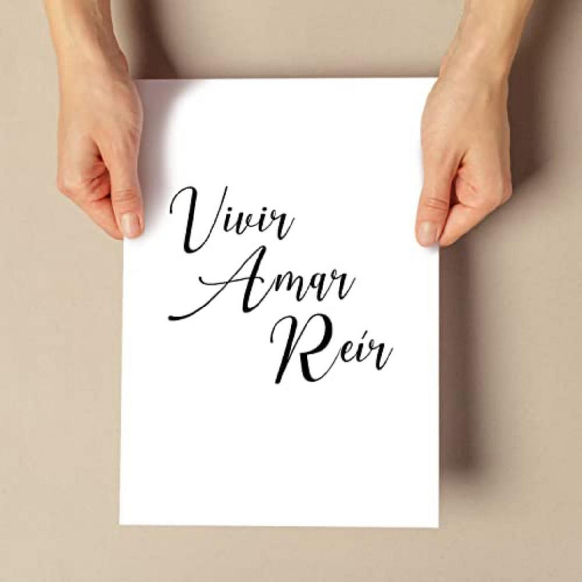 POSTER Set mit 4 Leben TypografieStil A4 Rahmenlos - Klar, Papier (29.7/3cm) - Nacnic