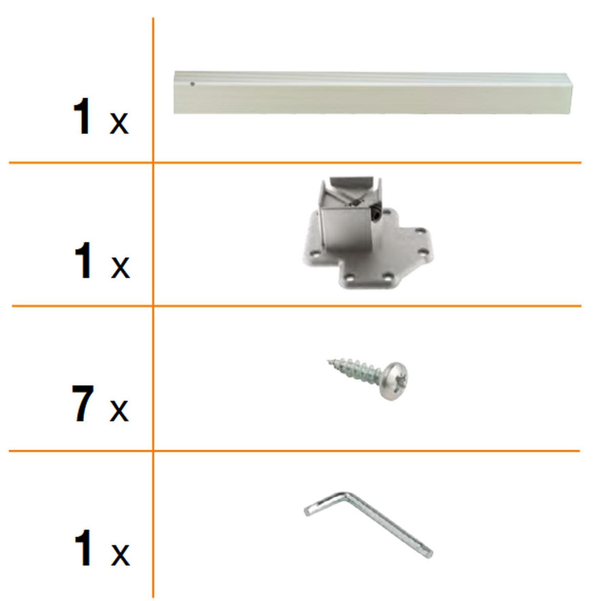 TISCHBEIN Quadra 87cm höhenverstellbar +1cm Edelstahl Tischfuss Möbelbein eckig - Edelstahlfarben, Metall (6/87/87cm)