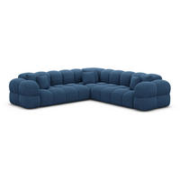 COUCH Monteverde L-Form Dunkelblau Strukturstoff - Dunkelblau, Textil (253/253cm)