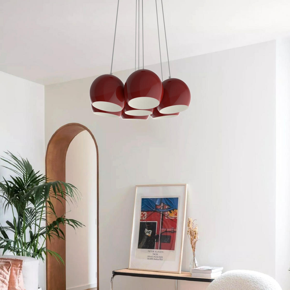 HÄNGELEUCHTE - Rot, Metall (25/25/20cm) - Lumicom