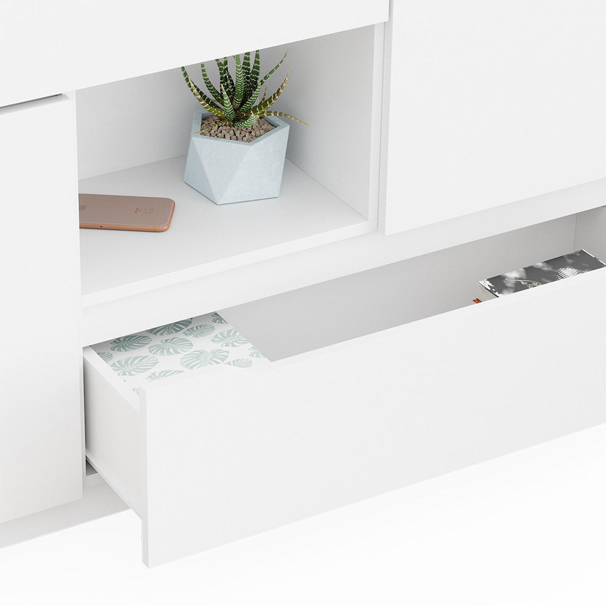 KOMMODE Ruben Weiß 120 x 84 cm - Weiß, Holzwerkstoff (120/84/30cm) - Vicco