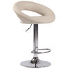 BARHOCKER Lederlook creme - Chromfarben/Creme, Textil/Metall (53/80/47cm) - CLP